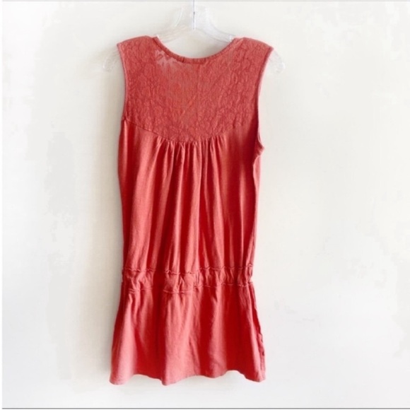 Prana Bree tank dress orange organic cotton lace drop waist - Picture 8 of 8